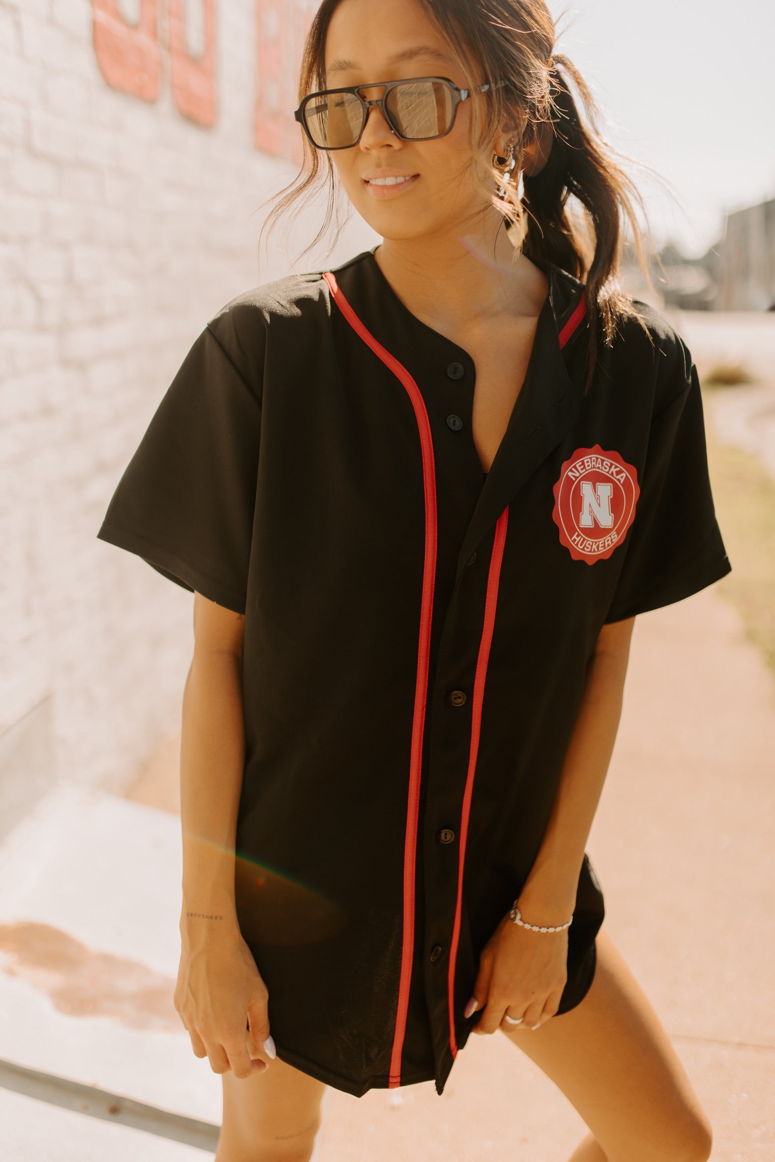 Husker Baseball Jersey In Black