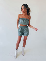 Alessia Leather Short Set