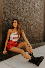 Stassi Red Leather Mini Skort