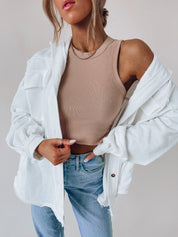 Jessika Button Down Ivory Shacket