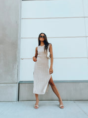 SALE :Sleeveless Midi Sweater Dress