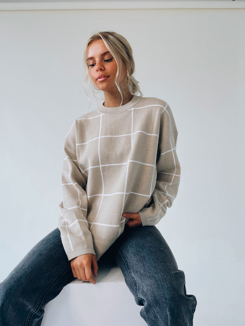 RESTOCKED: Kyndra Grid Sweater