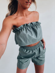 Alessia Leather Short Set