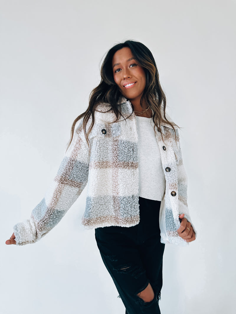 Brycen Sherpa Crop Shacket