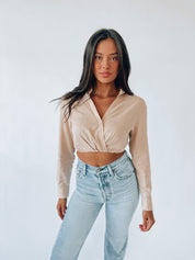 Analie Linen Cropped Top