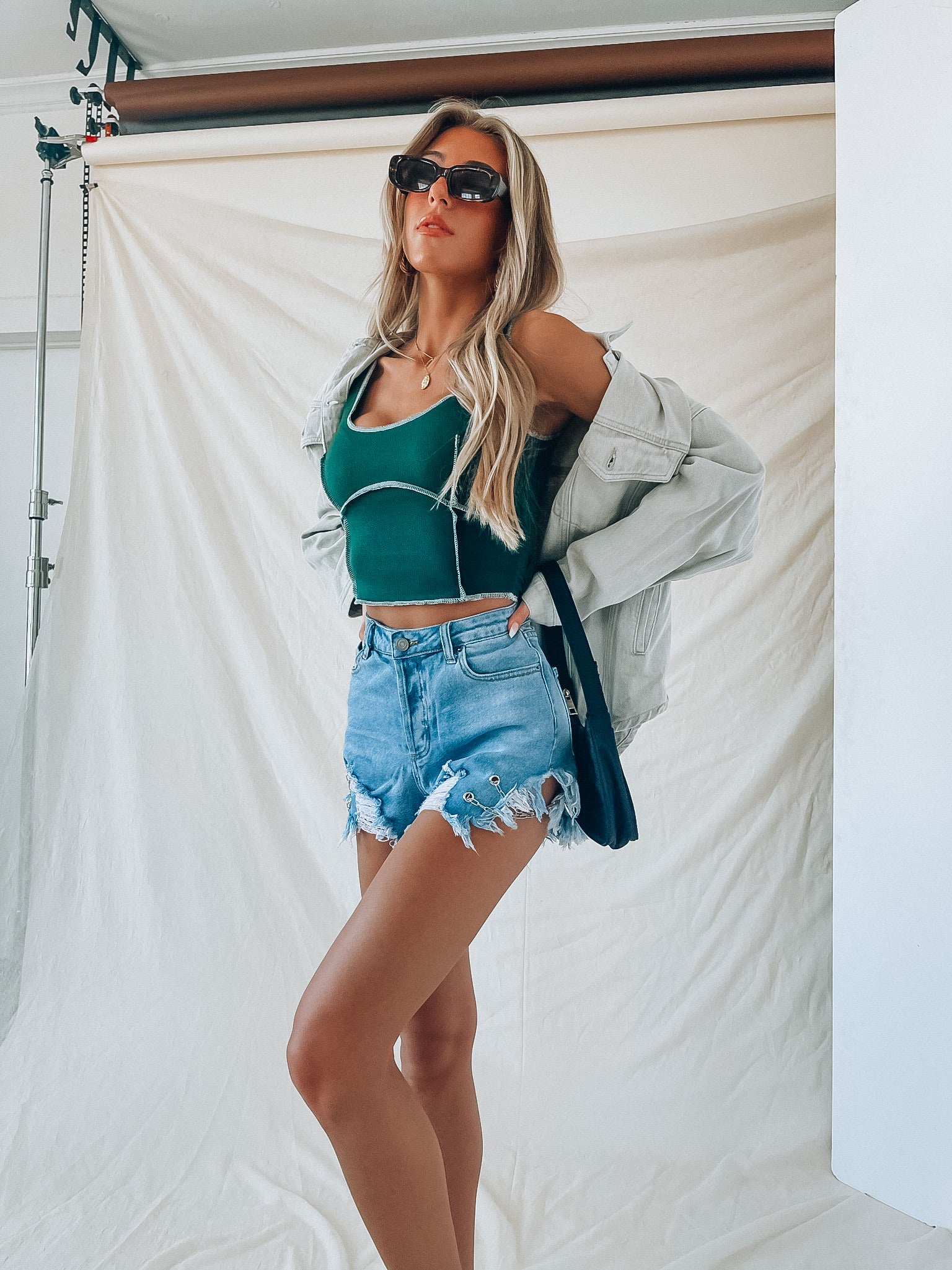 SALE : All In Chains Denim Shorts