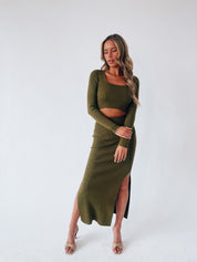 Nora Olive Midi Set