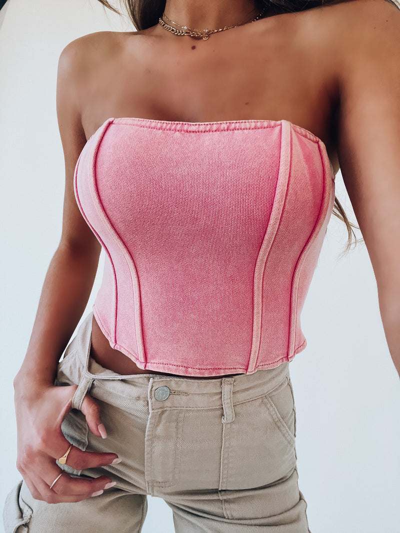 Cassie Corset Top In Pink – Madida Clothing