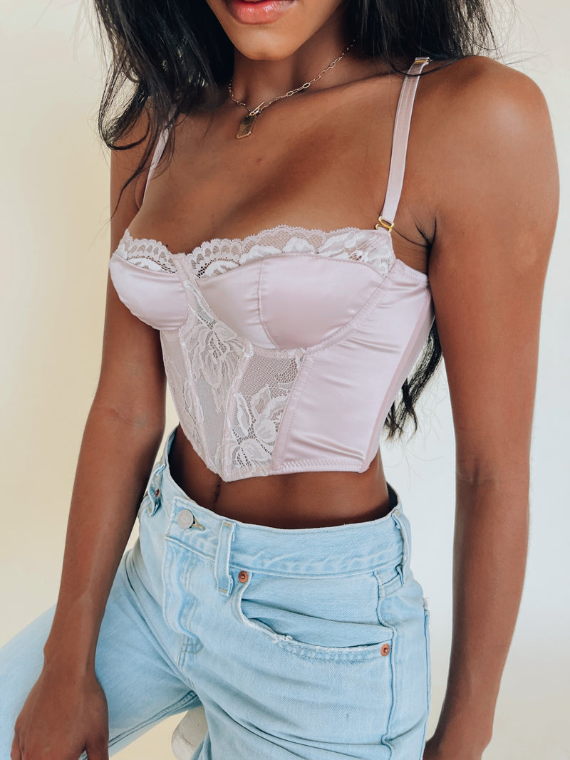 Mauve Silk Lace Bustier Top – Madida Clothing