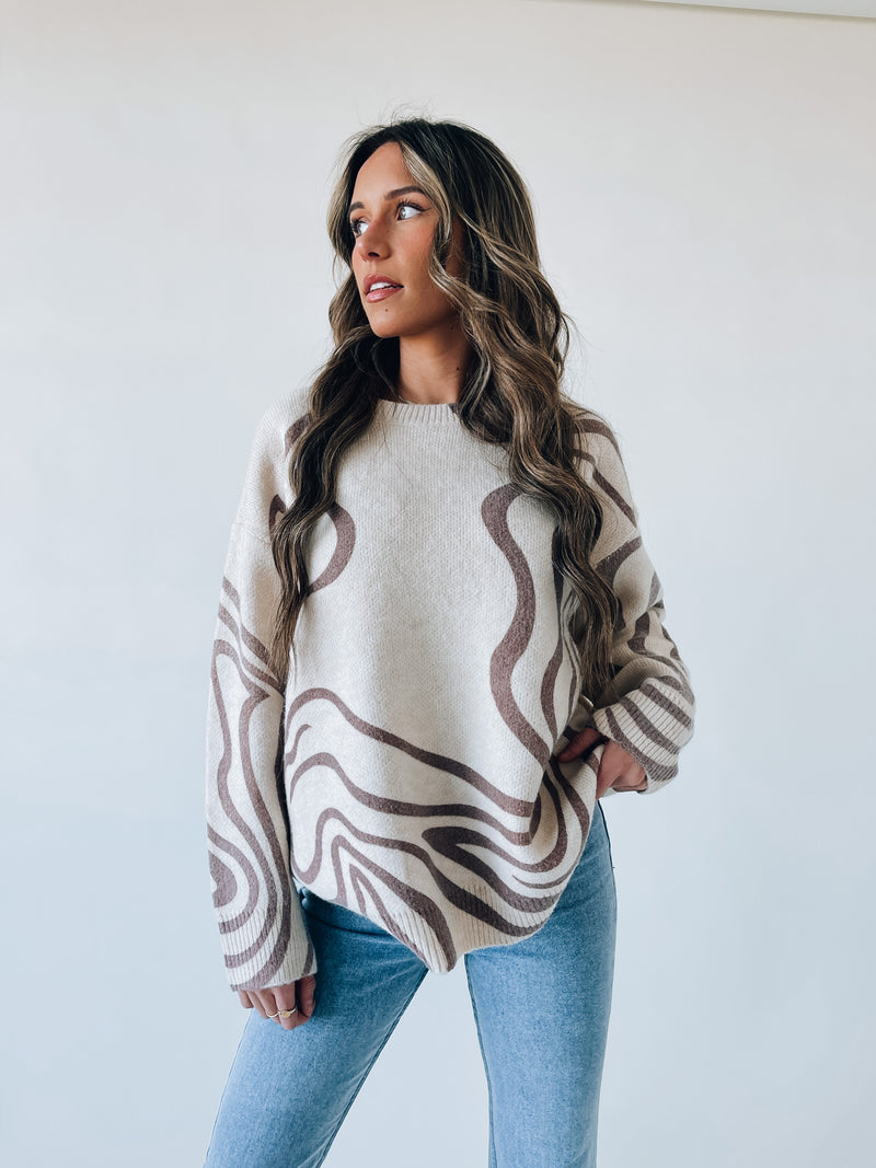 Wavy Oversized Cozy Sweater