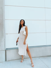 SALE :Sleeveless Midi Sweater Dress