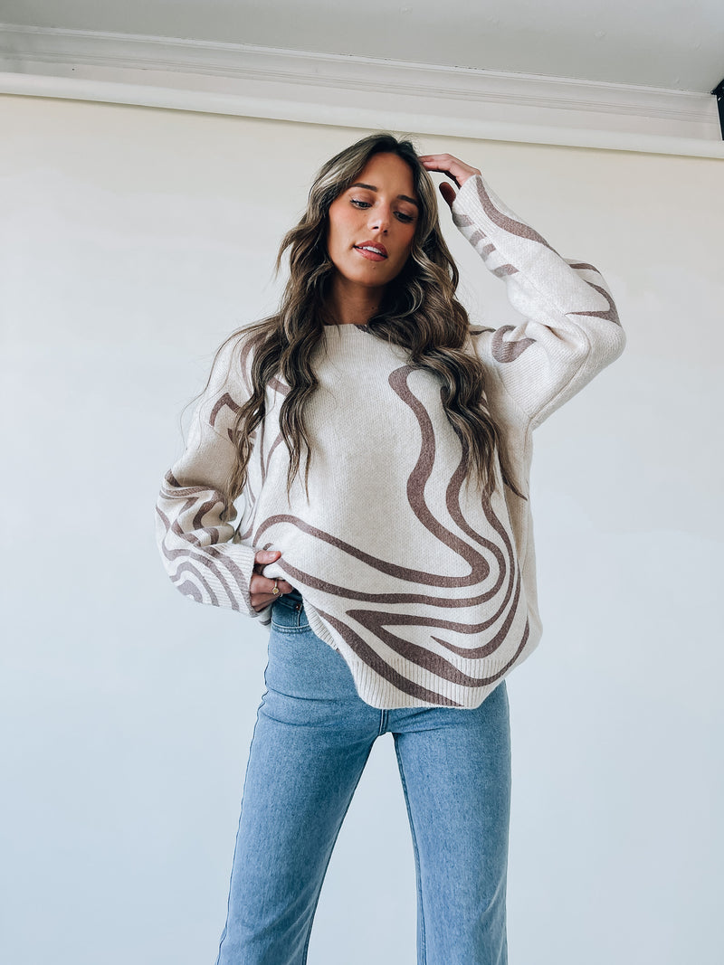 Wavy Oversized Cozy Sweater