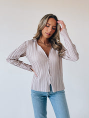 Cadence Semi Sheer Button Down Top