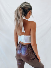 SALE :Viana Crossed Halter Bustier Crop