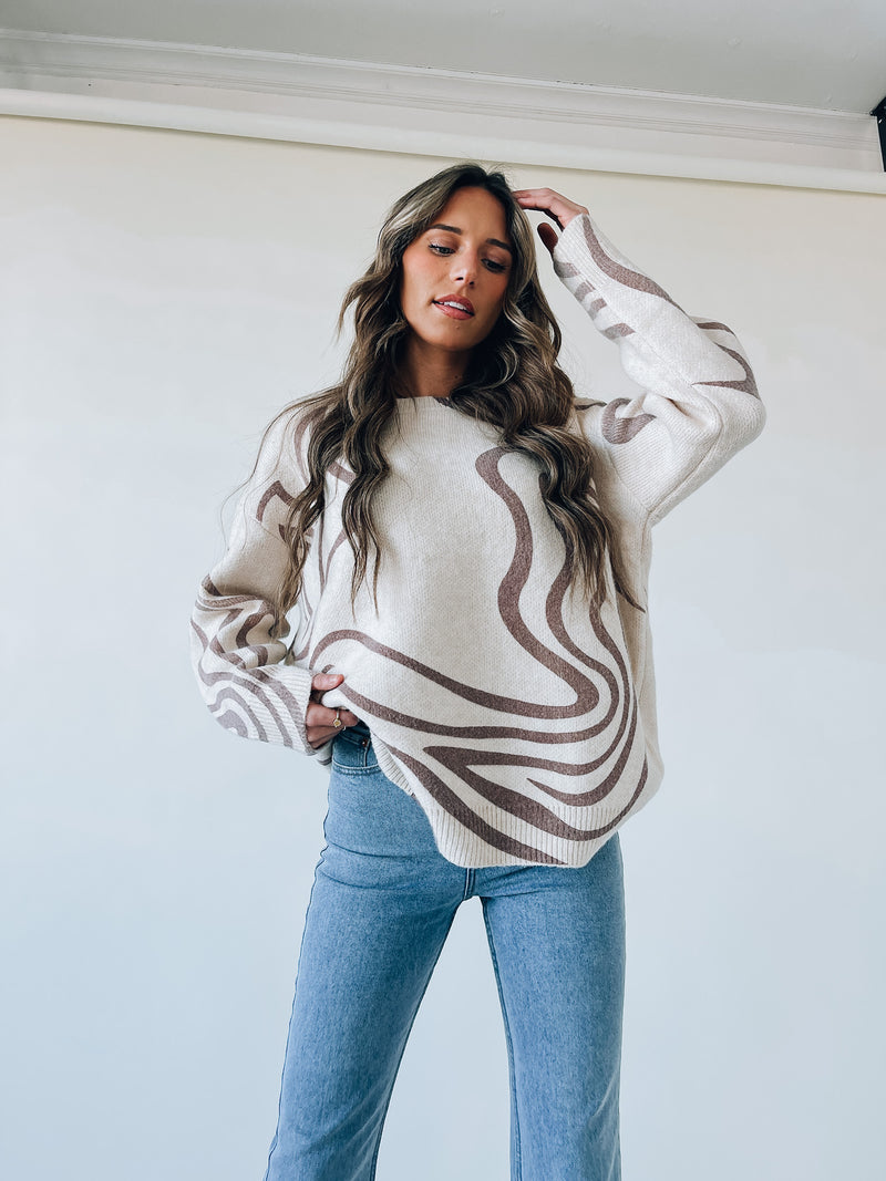 Wavy Oversized Cozy Sweater