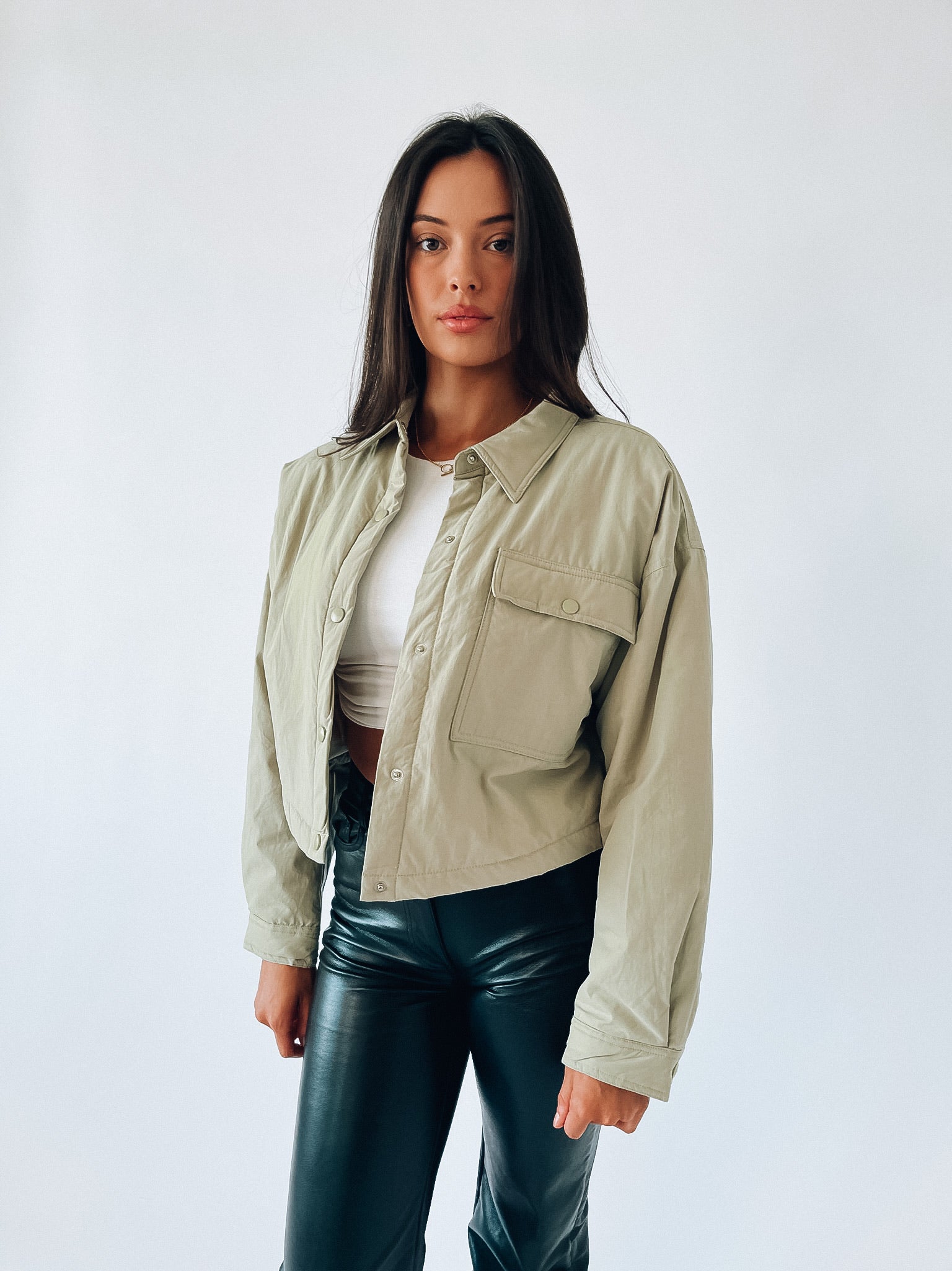 Paxton Sage Cropped Jacket