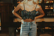 Sequin Butterfly Crop Top