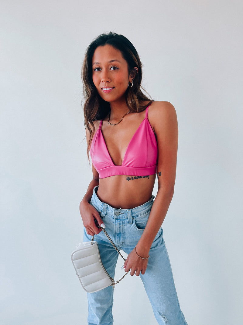 Arianna Pink Leather Bra Top – Madida Clothing