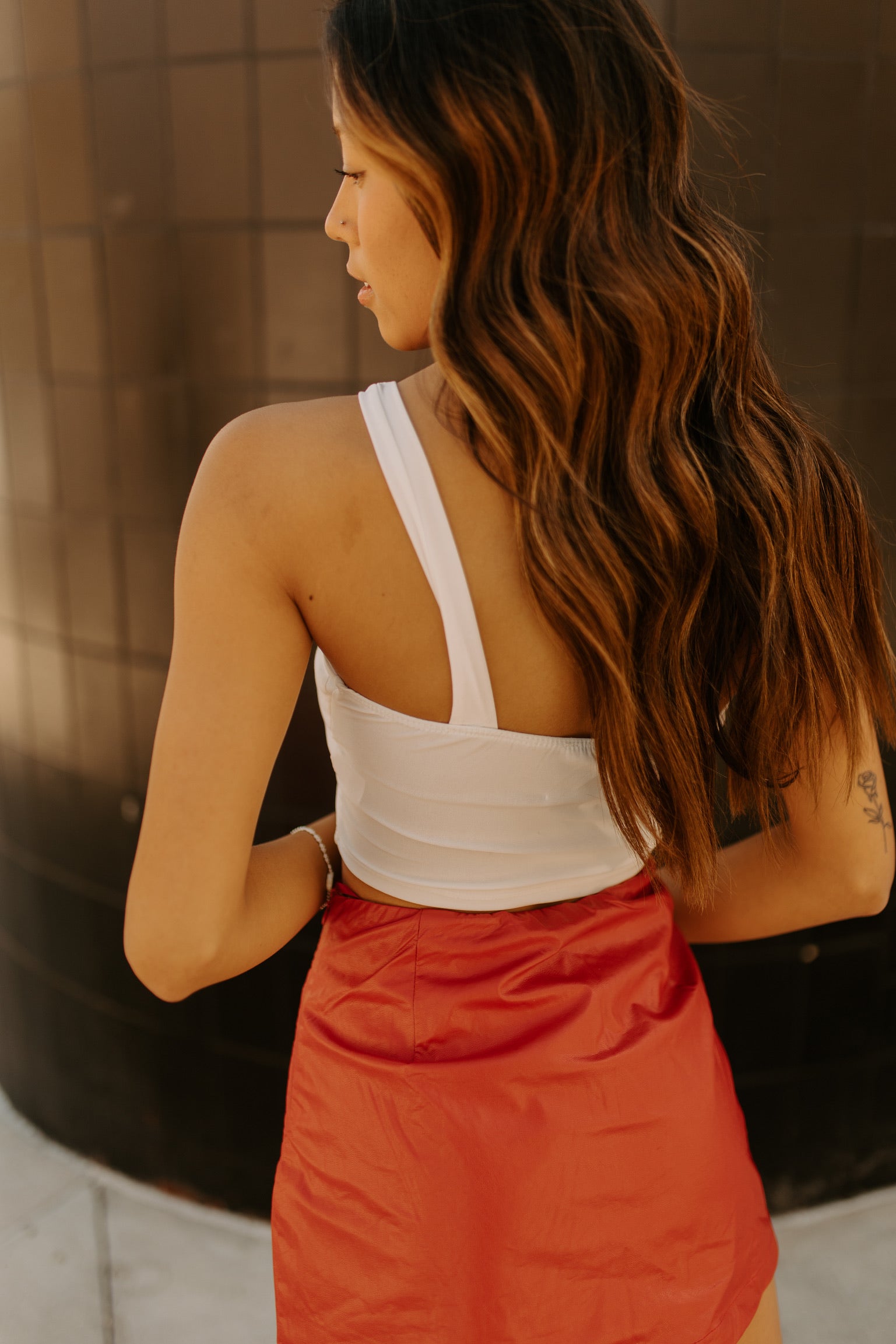 Stassi Red Leather Mini Skort