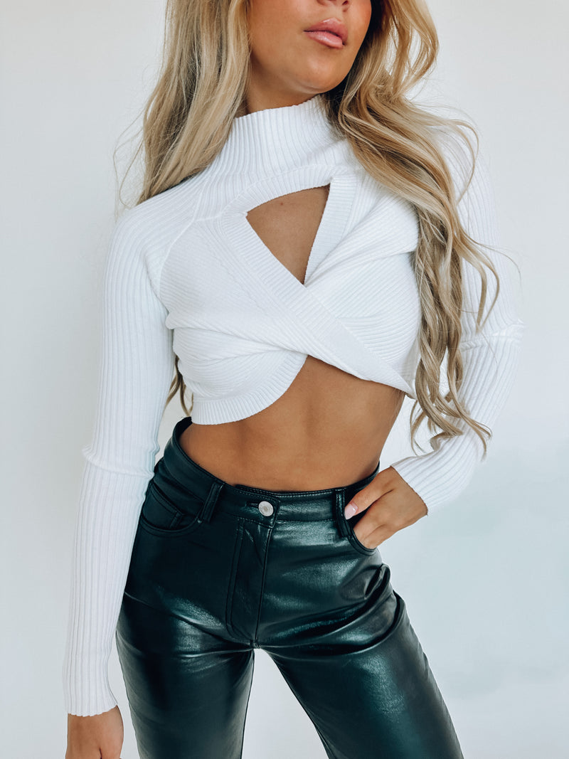 Lacey Cropped High Neck Top