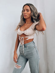 Haydyn Puff Sleeve Cut Out Top