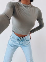 SALE :Brooke High Neck Long Sleeve Top