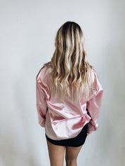 SALE :Dusty Pink Silk Button Up