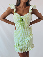 SALE: Lime Gingham Dress