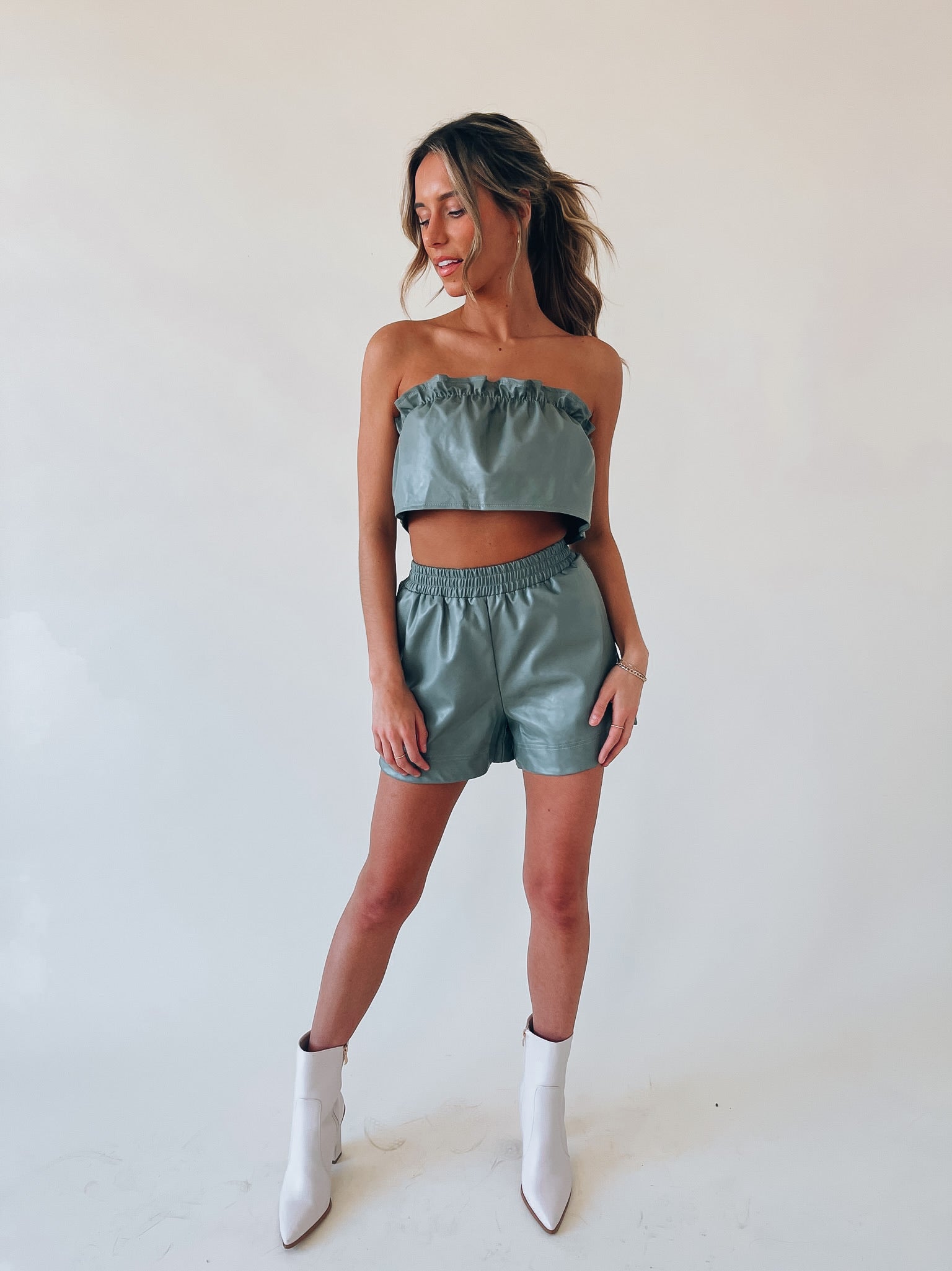 Alessia Leather Short Set