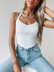 Vicki Cable Knit Halter