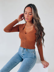Toffee Knit Crop Top
