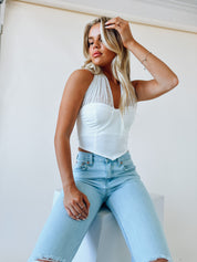 Tenlee Mesh Halter Crop