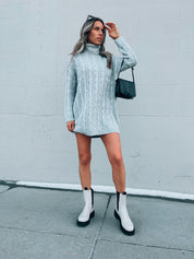 SALE: Girl At Home Sweater Dress In Grey