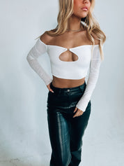 Tate Mesh Cropped Long Sleeve