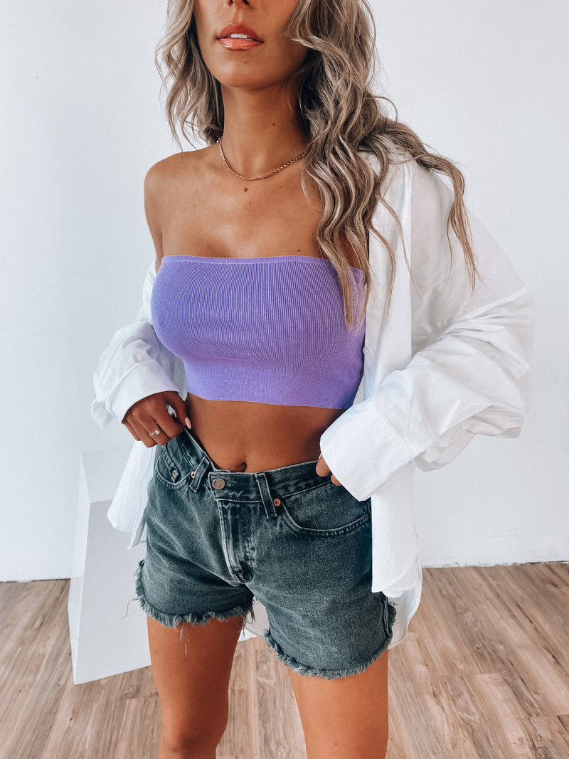 SALE :Lavender Ribbed Tube Top – Madida Clothing