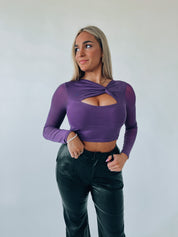 SALE :Eva Twist Front Top In Purple