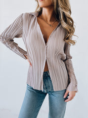 Cadence Semi Sheer Button Down Top