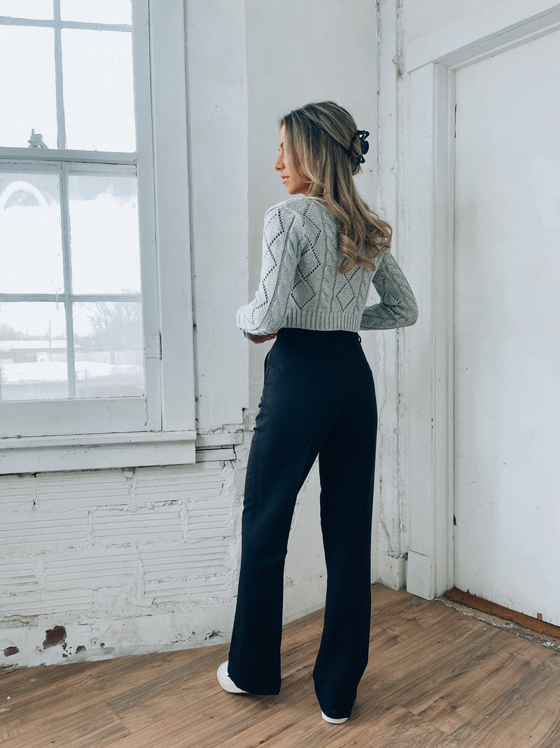 Heather Grey Cropped Cardigan – Madida Clothing