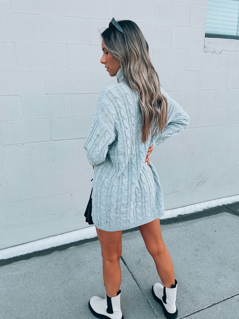Girl At Home Sweater Dress In Grey