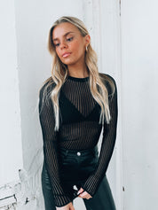 Semi Sheer Sweater Top