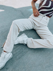 RESTOCKED: Beige Denim Straights