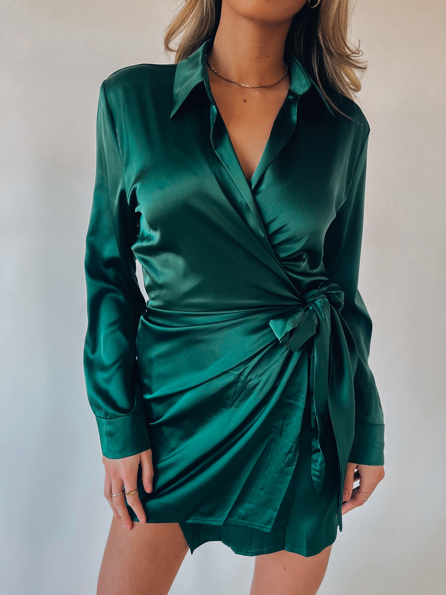 Tinsley Satin Wrap Dress