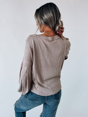 SALE :Emmett Mocha Long Sleeve Top