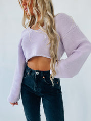 Cropped Lavender Knitted Sweater