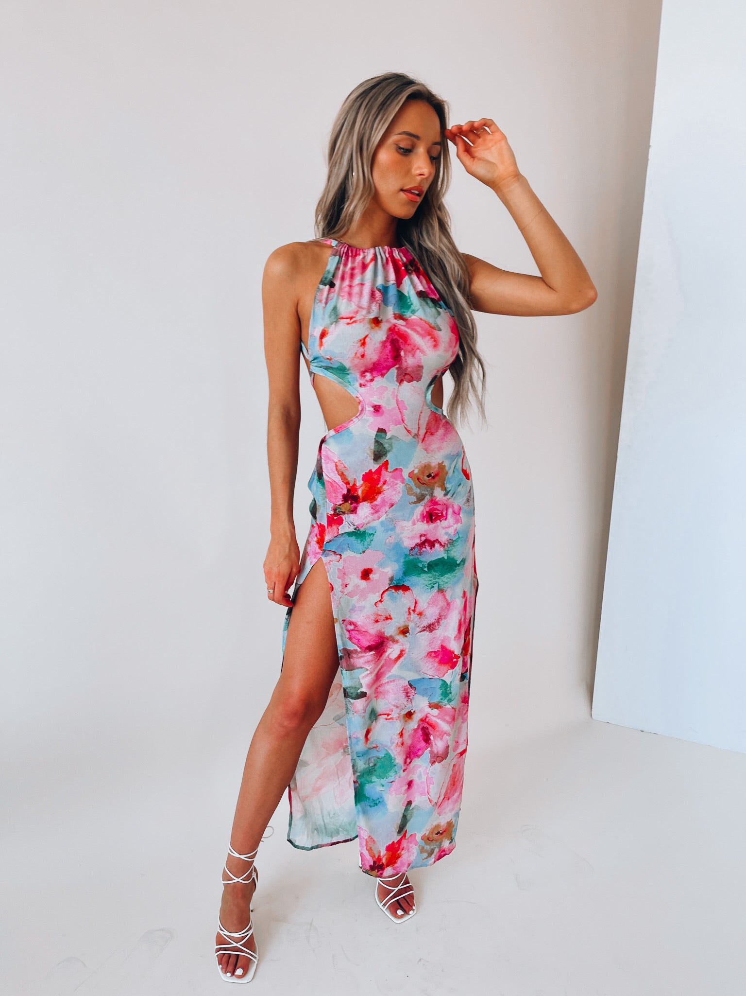 SALE : Georgina Open Back Midi Dress Madida Clothing SALE : Georgina Open Back Midi Dress Madida Clothing
