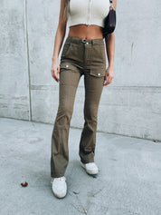 Karmen Flare Cargo Pant In Olive