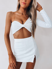 Callie One Shoulder Top In White