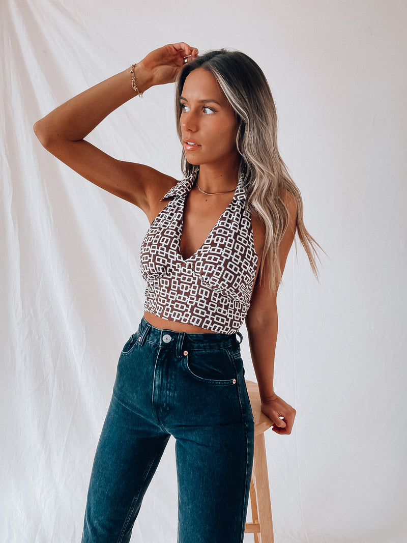 SALE :Out Of The Box Collared Crop