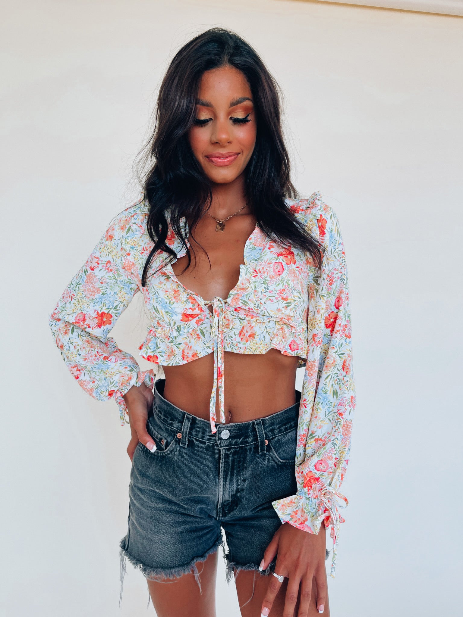 Phoebe Floral Ruffle Top