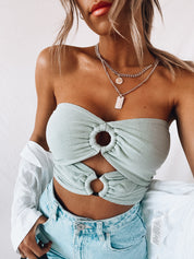 SALE : Sage Double Ring Tube Top